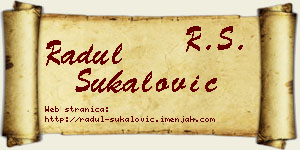 Radul Šukalović vizit kartica